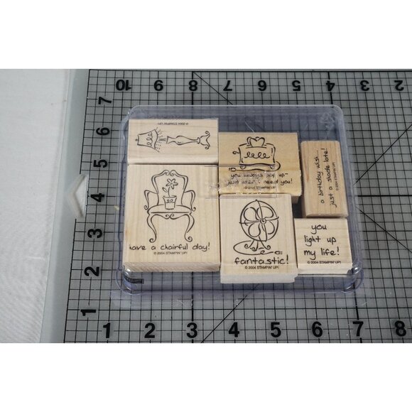 Stampin Up! "Furnished with Love" - 2004 Wood Mounted Rubber Stamps Set - Picture 1 of 6
